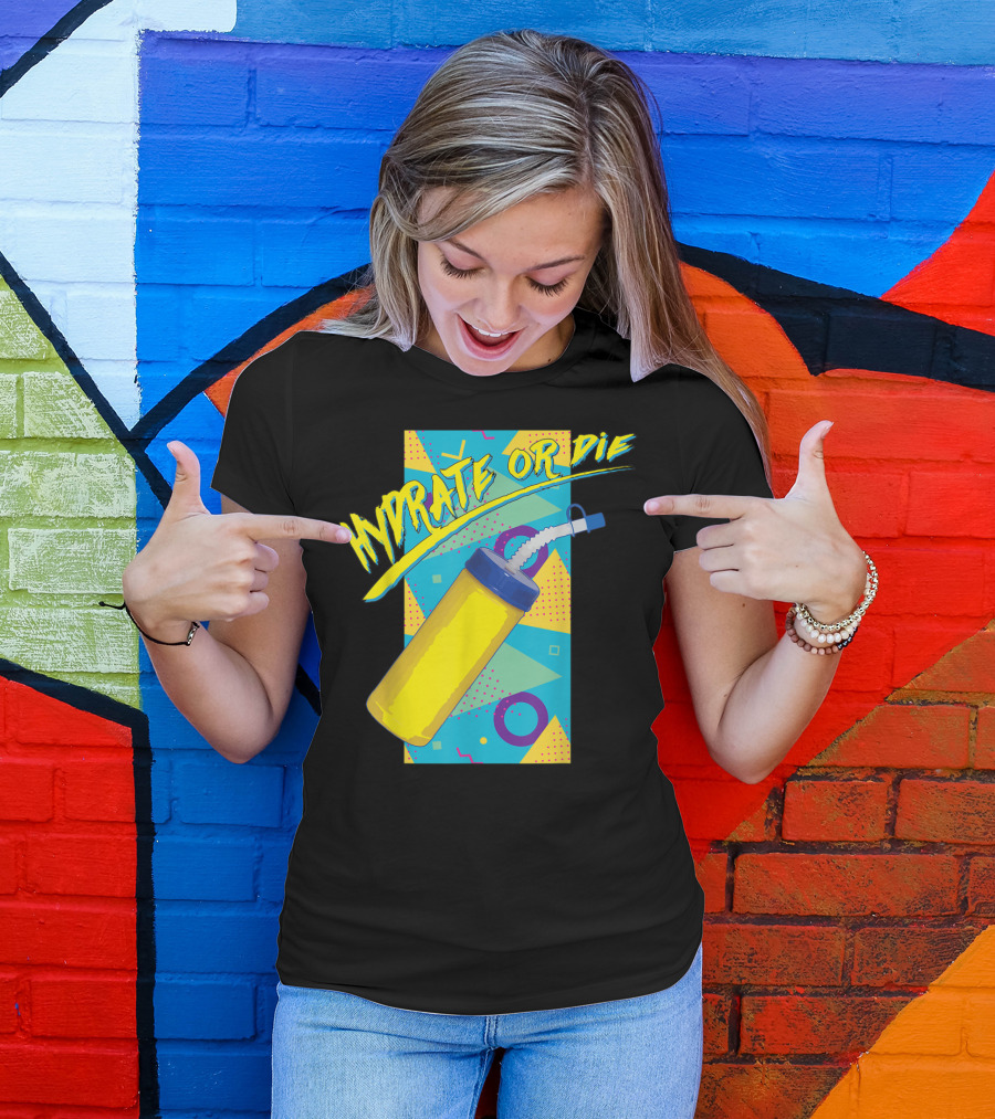 Hydro Homies Hydrate Or Die Retro Water Bottle T-Shirt