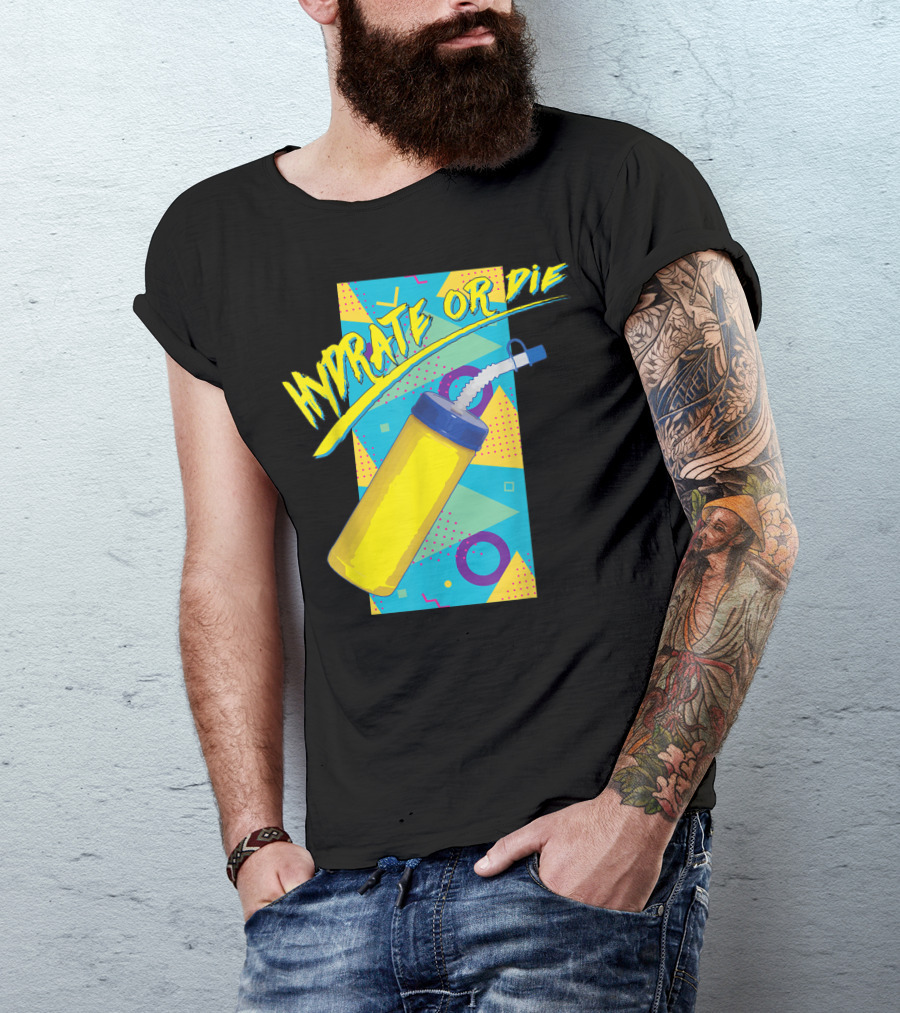 Hydro Homies Hydrate Or Die Retro Water Bottle T-Shirt