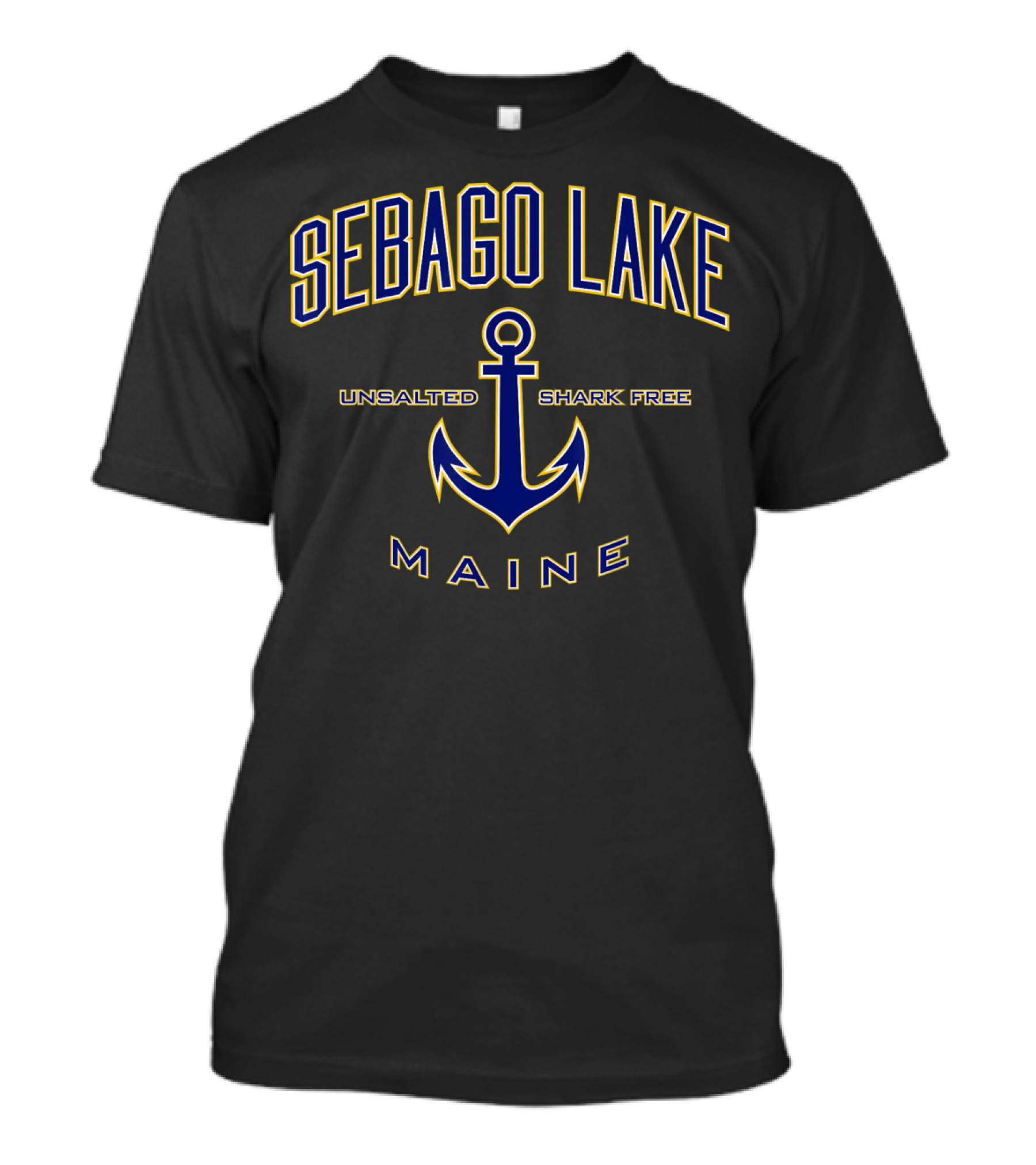 SEBAGO LAKE UNSALTED SHARK FREE ANCHOR MAINE T-Shirt