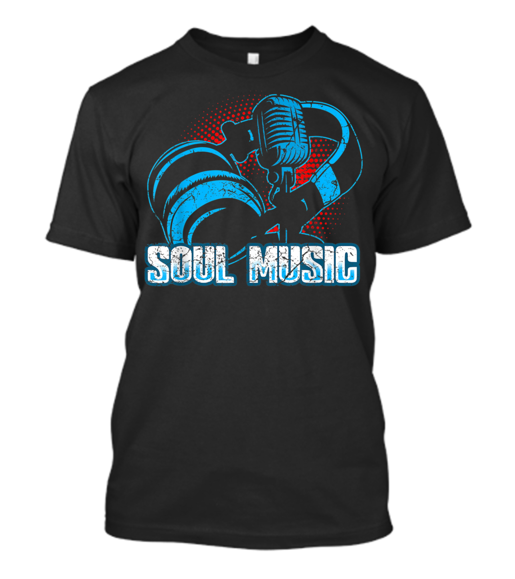 Soul Music Vintage 70S 80S Old School Retro Microphone Headphones T-Shirt