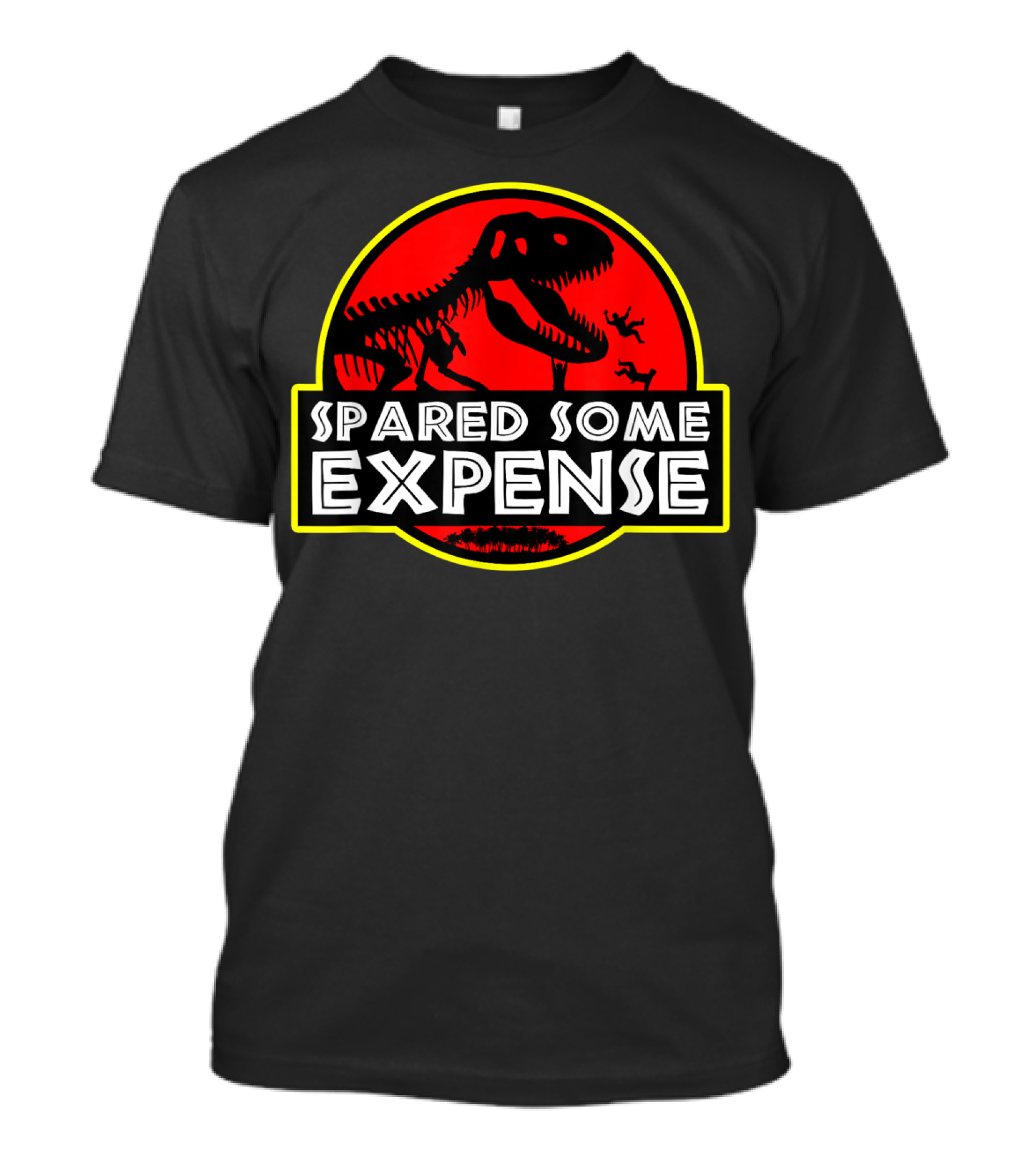 Spared Some Expense Dinosaur Skeleton Red Circle T-Shirt