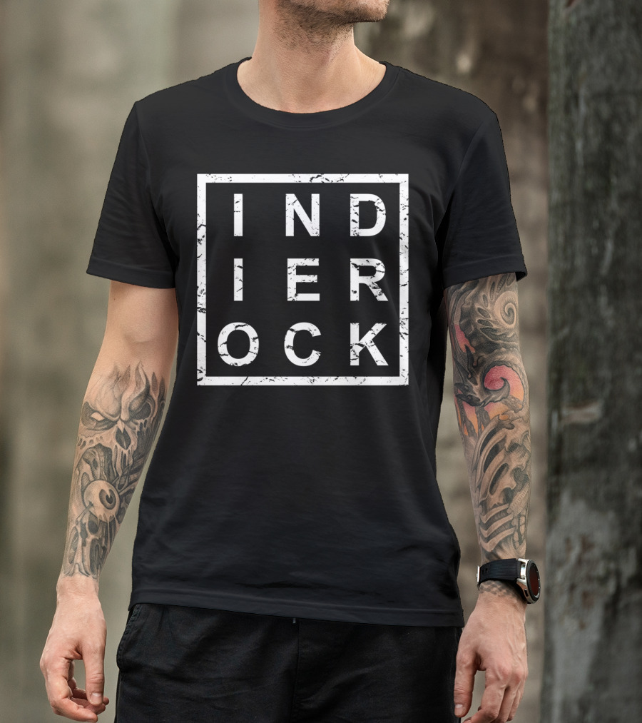 Indie Rock Square Text T-Shirt