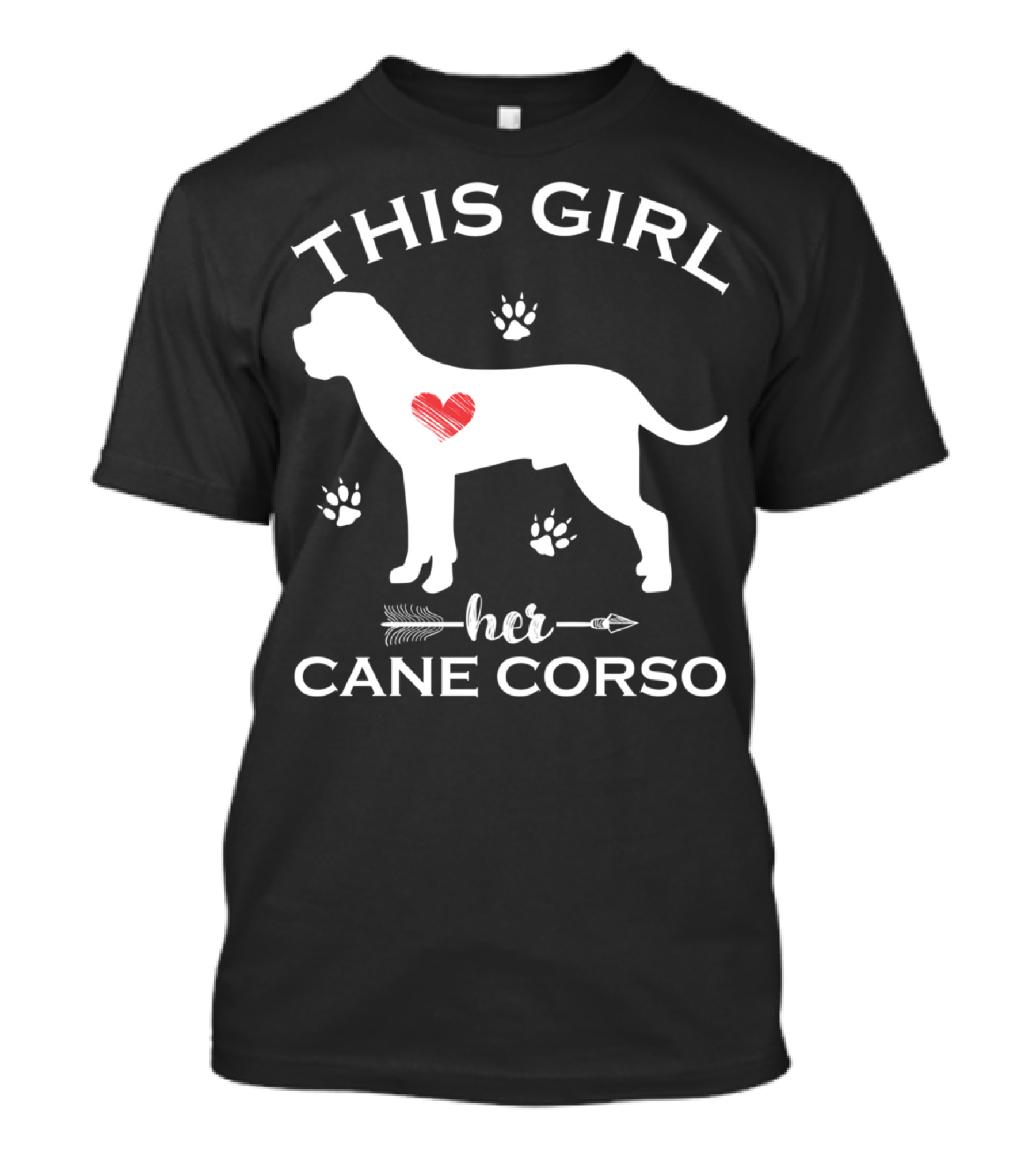 This Girl Loves Her Cane Corso Puppy With Heart And Paw Prints T-Shirt