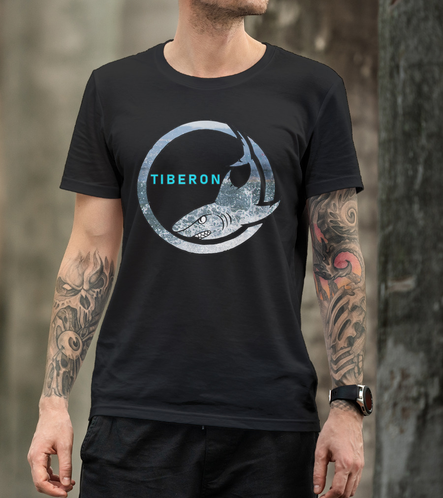 Tiberon Shark Logo Oceanic Circle T-Shirt