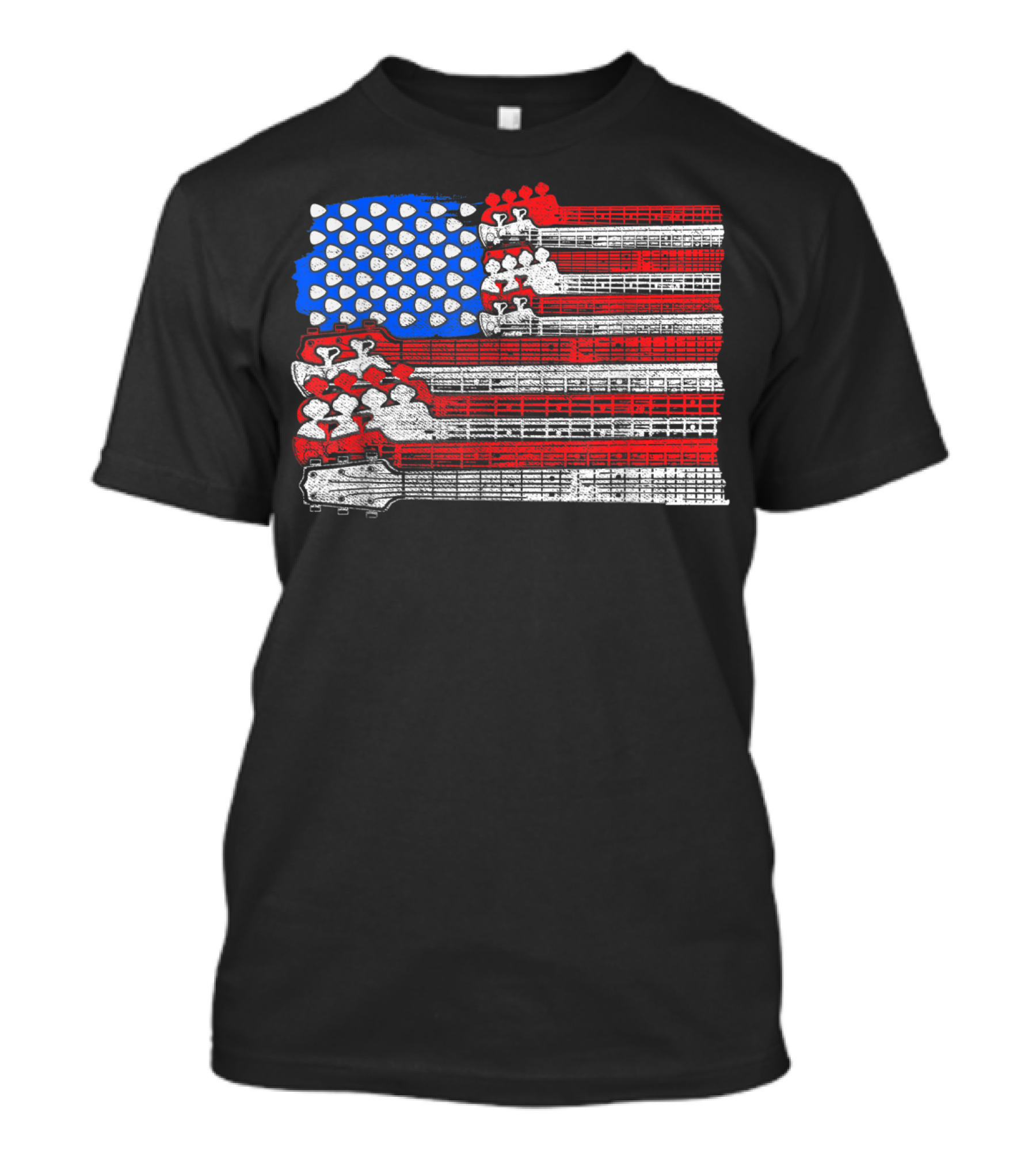 Usa Flag Guitar Fourth Of July Music Guitarist T-Shirt