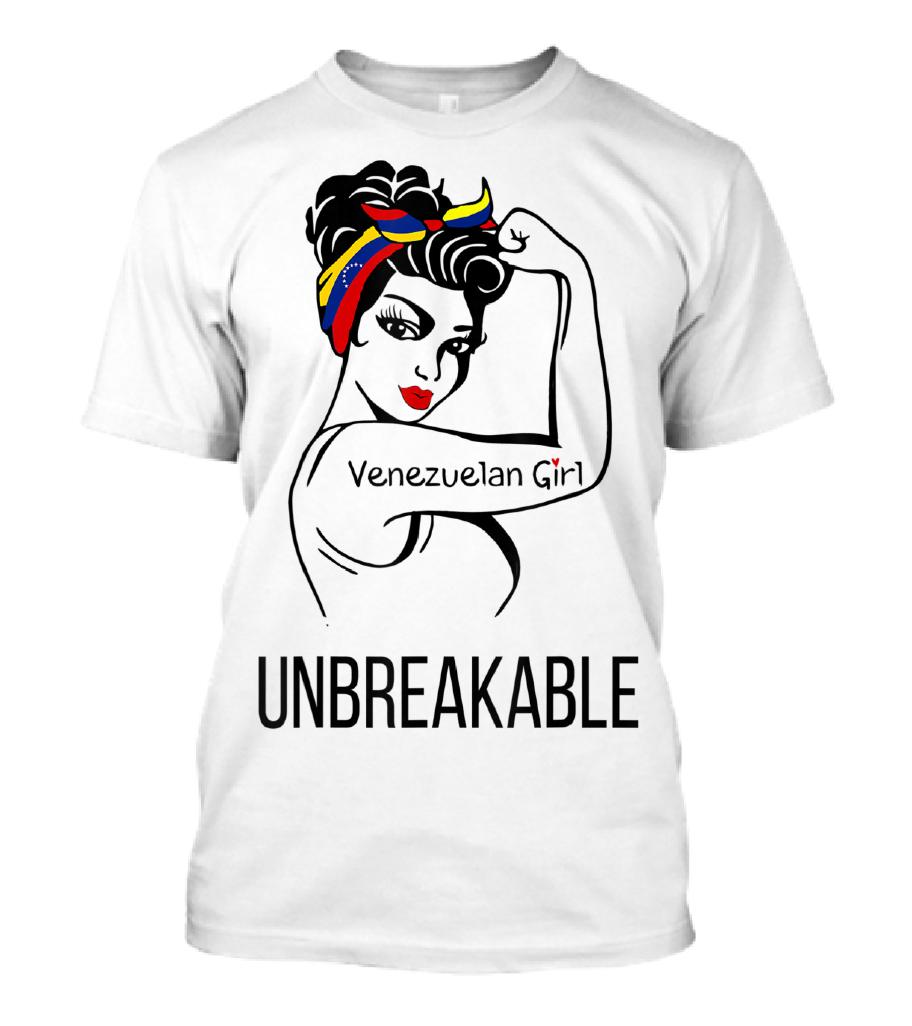 Unbreakable Venezuelan Girl With Venezuelan Flag Headband Heritage T-Shirt