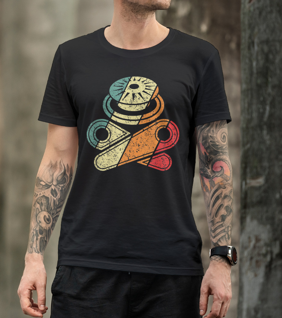 Classic Vintage Pinball Skull Bumper T-Shirt