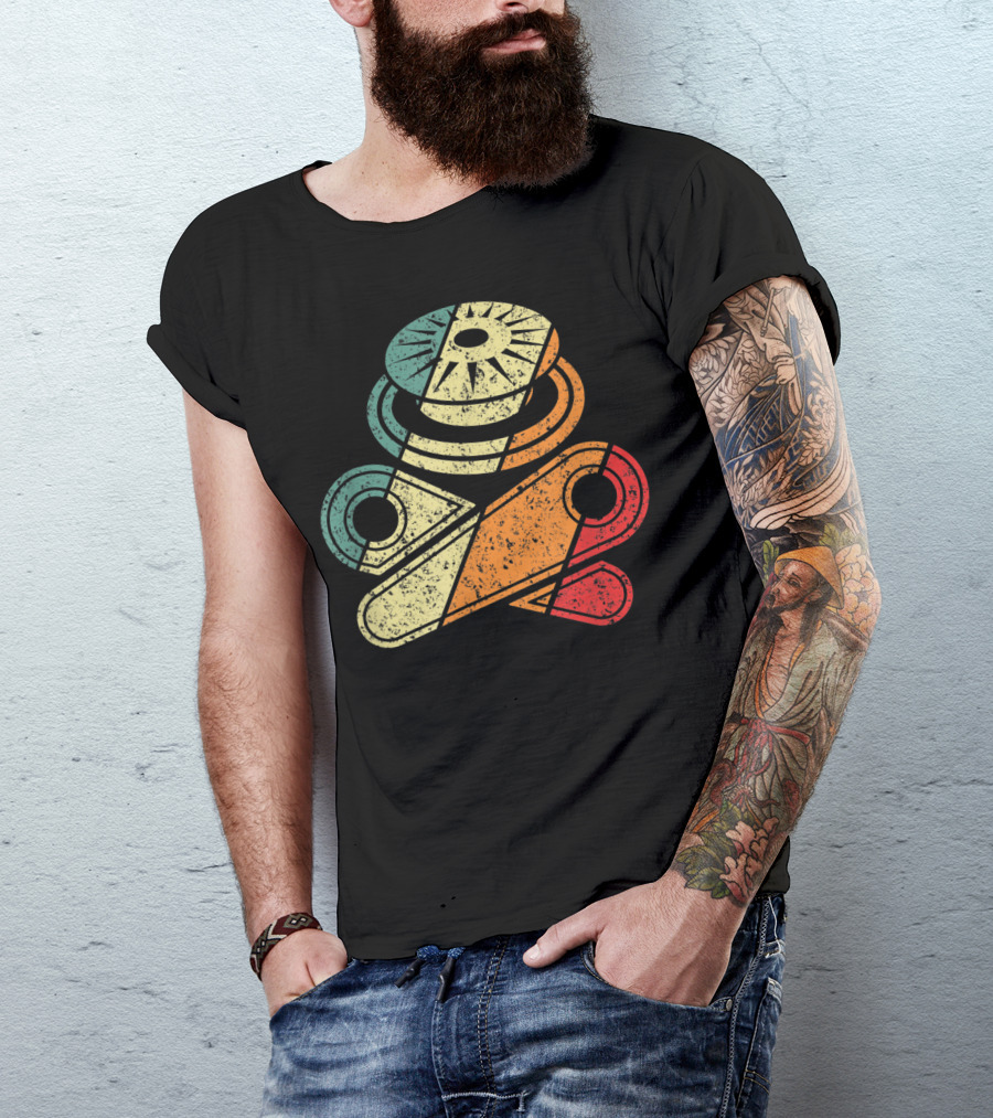 Classic Vintage Pinball Skull Bumper T-Shirt