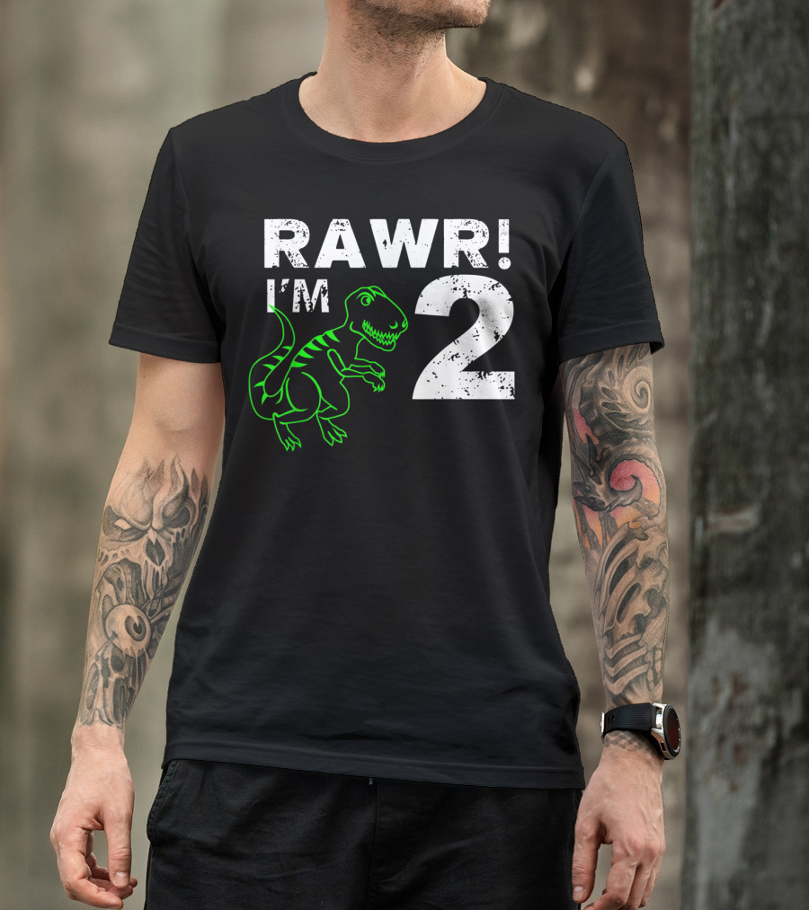 RAWR I'm 2 Dinosaur 2nd Birthday T-Shirt