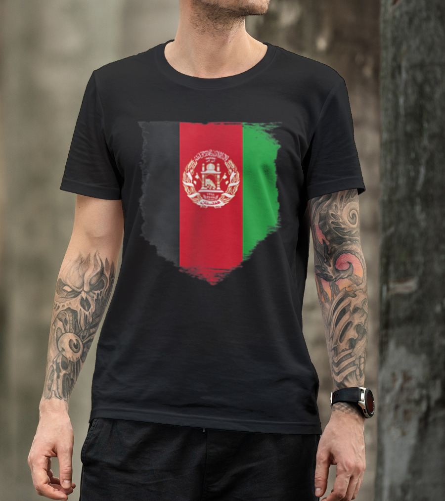 Afghanistan Pocket Afghan Flag Emblem T-Shirt