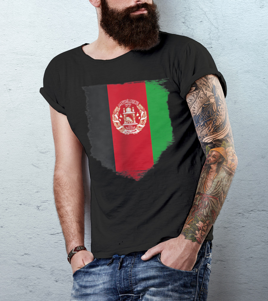 Afghanistan Pocket Afghan Flag Emblem T-Shirt