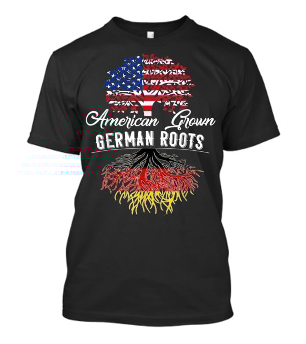 American Grown German Roots Tree With USA Flag And Germany Roots T-Shirt