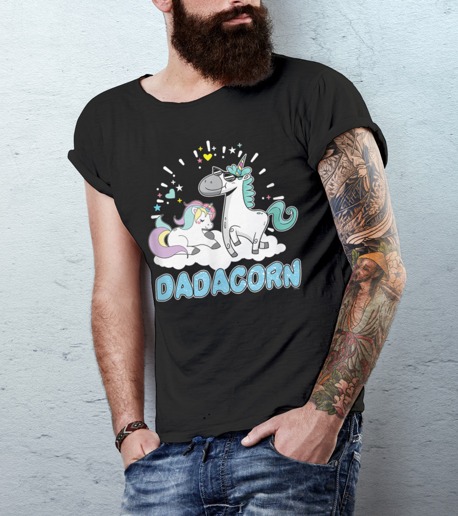 Dadacorn Cool Father Cute Unicorn Birthday T-Shirt