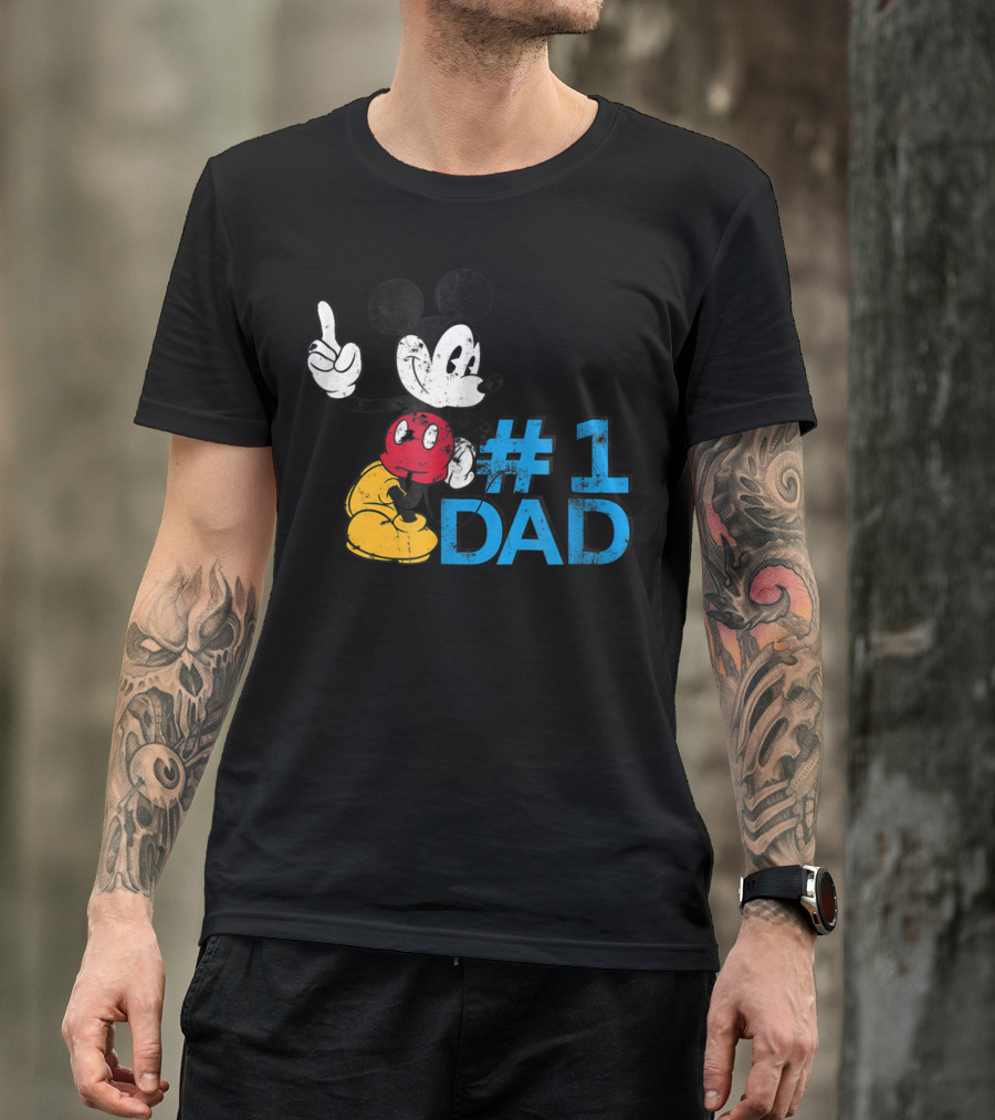 Disney Mickey Mouse #1 Dad Father's Day T-Shirt