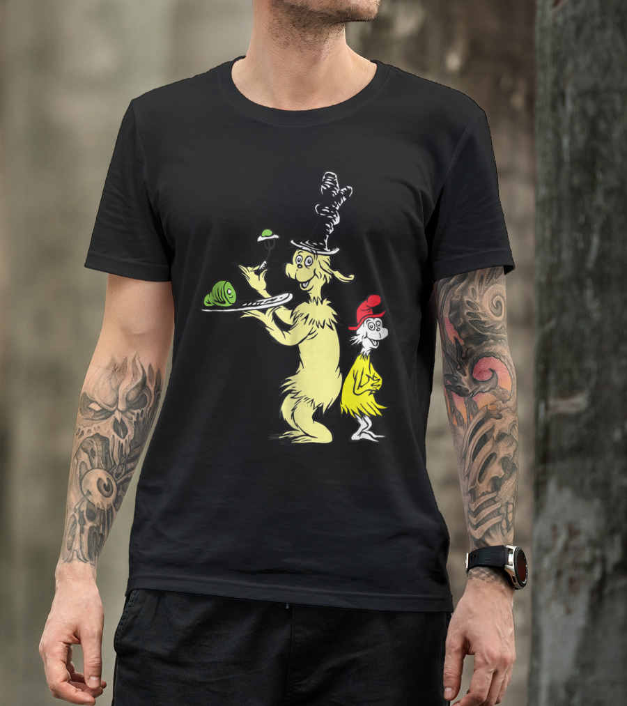 Dr Seuss Sam I Am With Green Eggs And Ham Iconic Characters T-Shirt