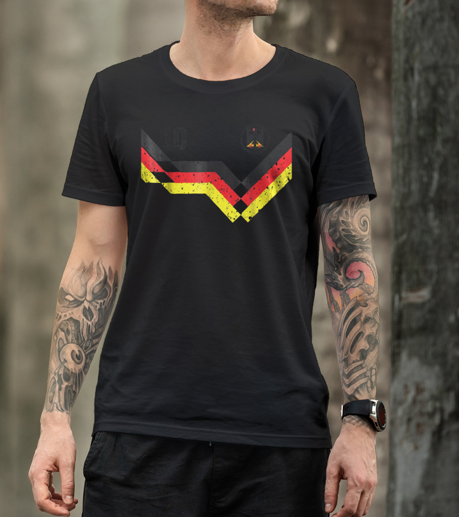 Deutschland Retro Soccer Jersey Number 10 With German Eagle Emblem T-Shirt