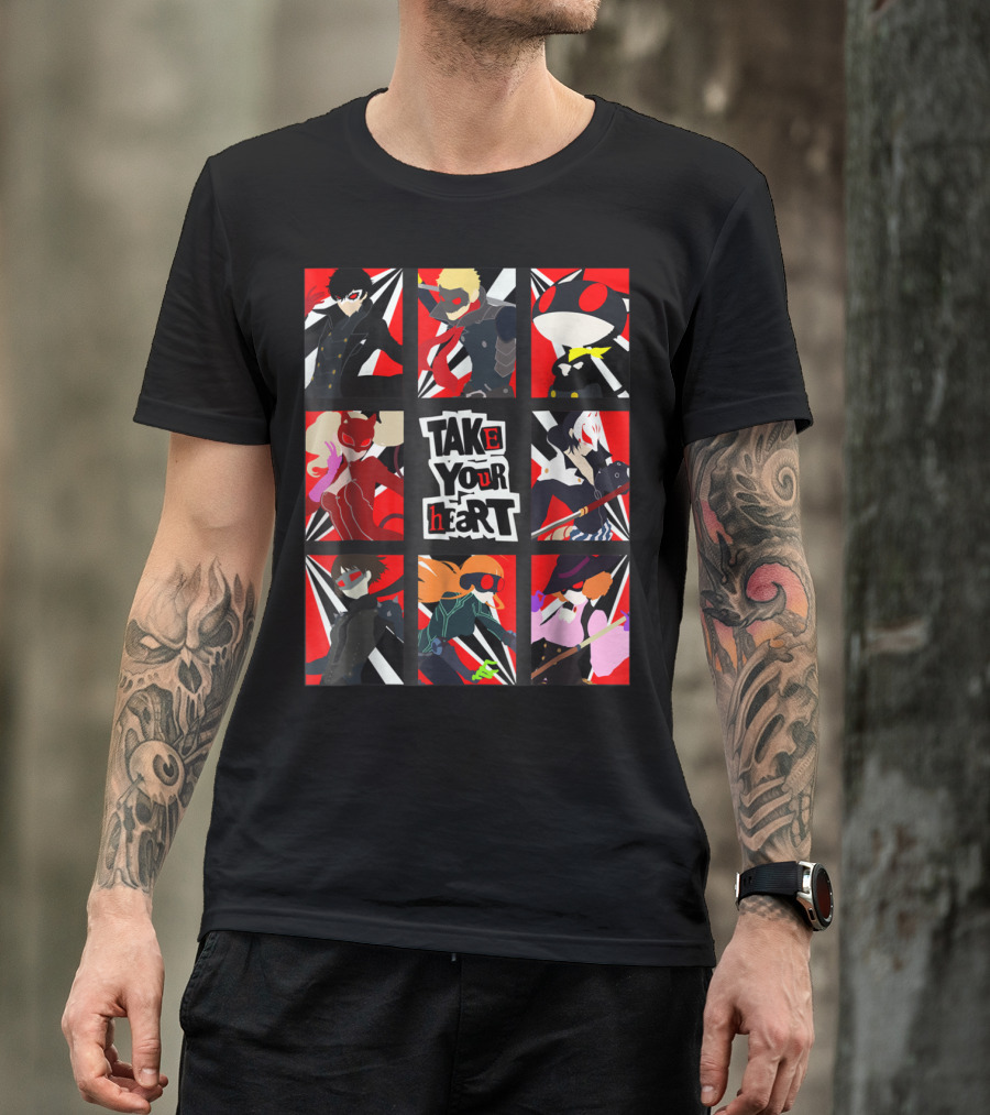 Take Your Heart Persona Characters Collage T-Shirt