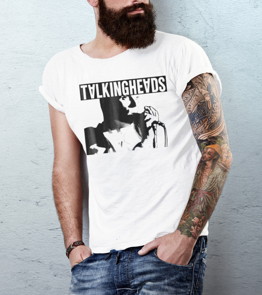 TALKING HEADS Neon Silhouette Microphone Performance T-Shirt
