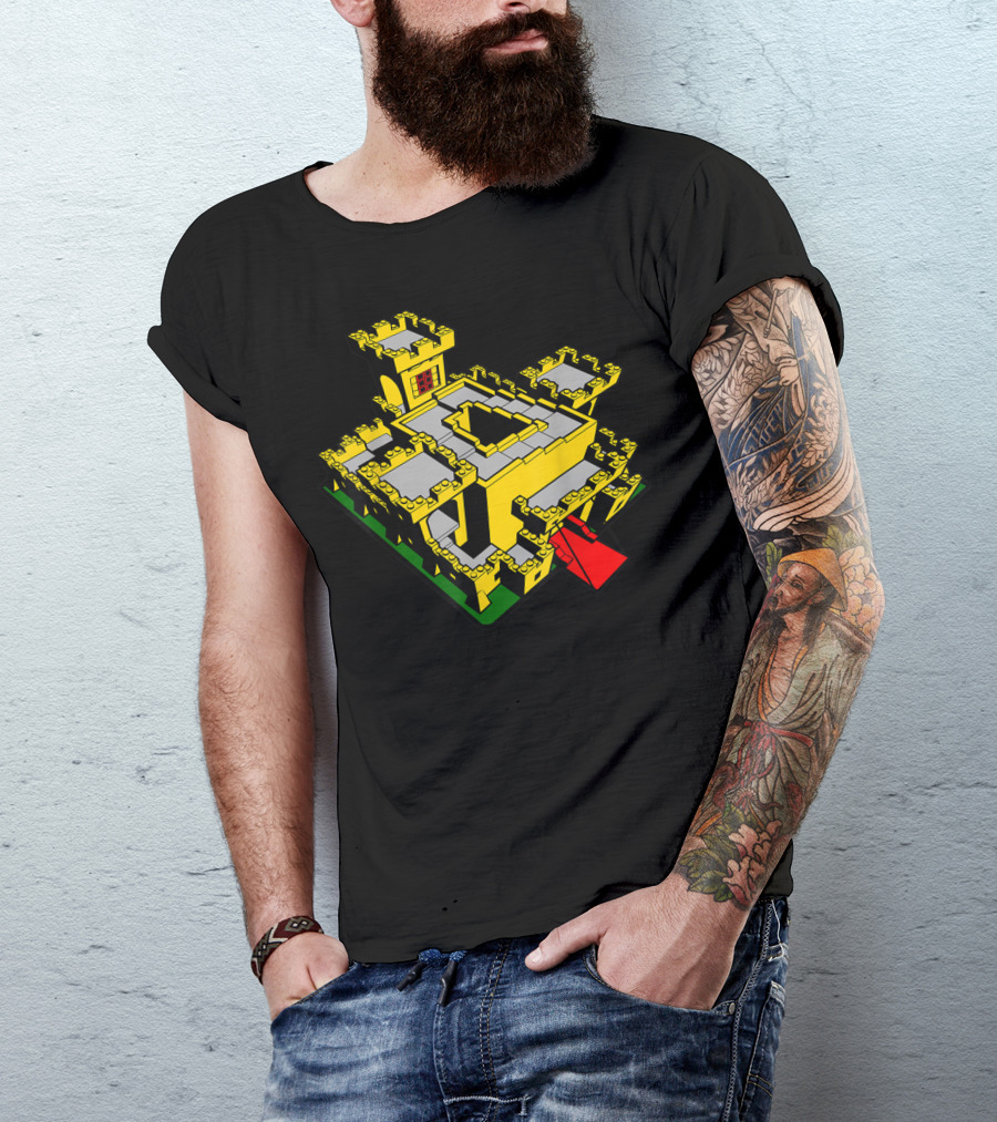 Classic Yellow Castle AFOL Toy Brick Fortress T-Shirt