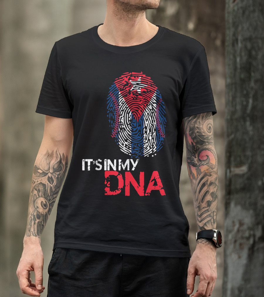 Cuba Baseball Cuban Flag It's In My DNA T-Shirt