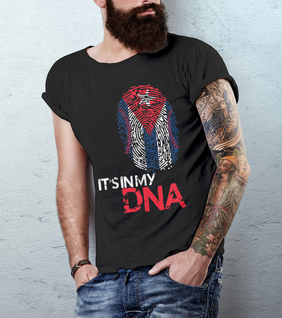 Cuba Baseball Cuban Flag It's In My DNA T-Shirt
