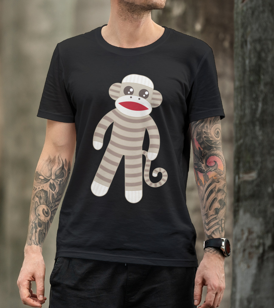 Cute Classic Striped Sock Monkey Toy T-Shirt