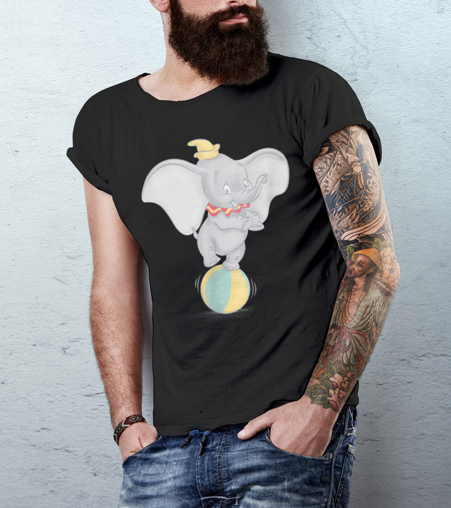 Disney Dumbo Balancing On Ball Watercolor T-Shirt