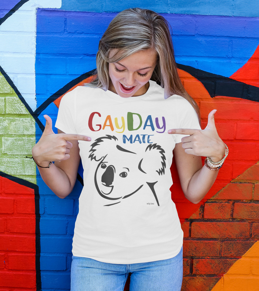 Australian Rainbow Koala Gay Day Mate Greeting T-Shirt