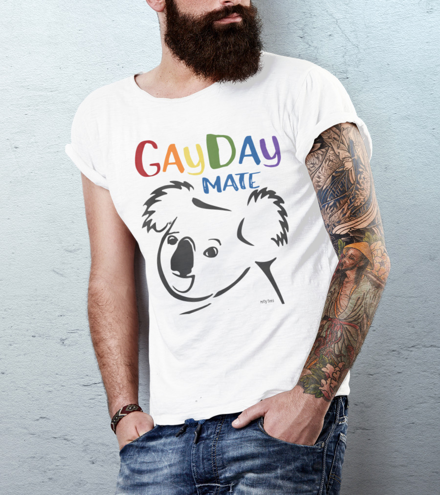 Australian Rainbow Koala Gay Day Mate Greeting T-Shirt