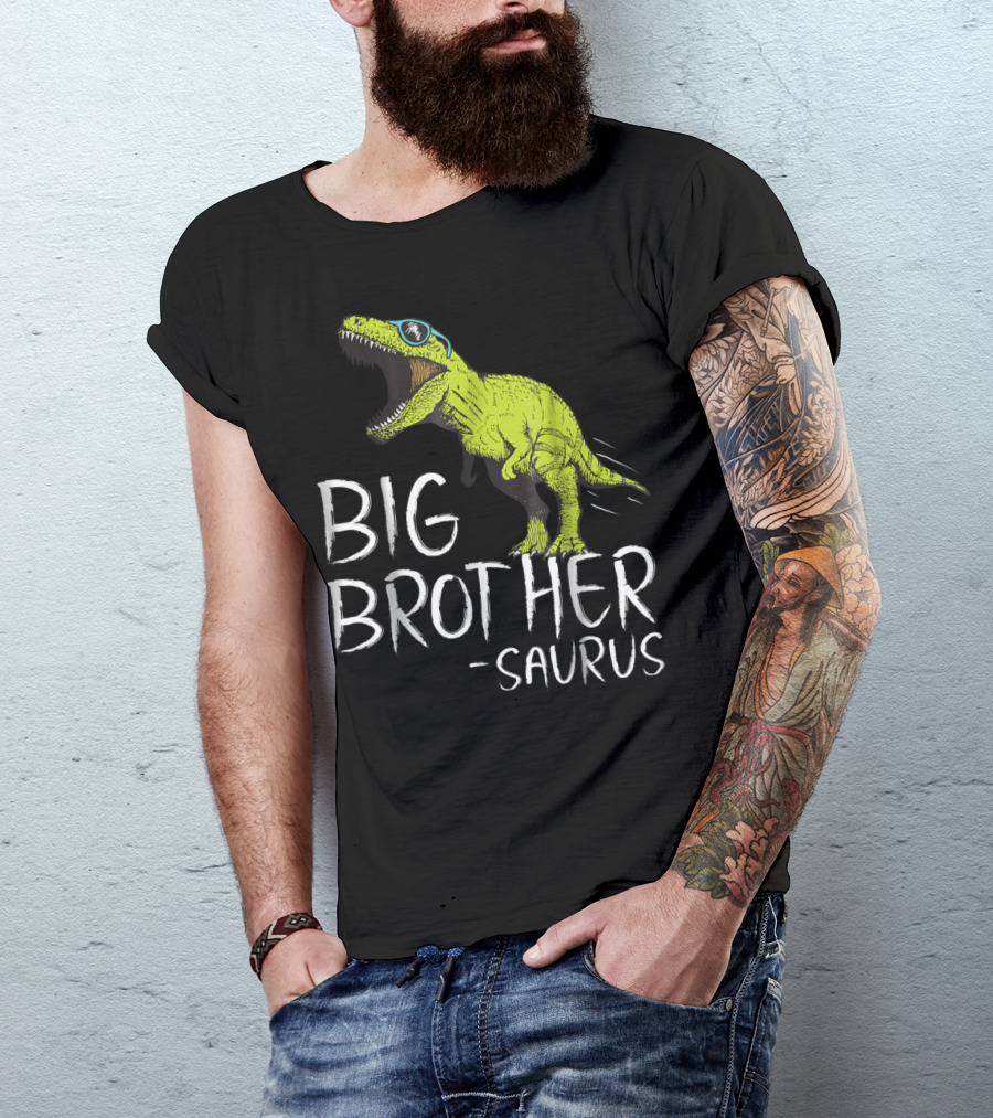 Big Brother Saurus Dinosaur With Sunglasses T-Shirt