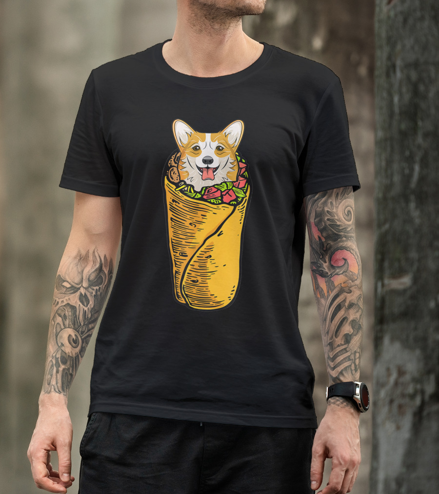 Cinco De Mayo Corgi In Burrito Mexican Food T-Shirt