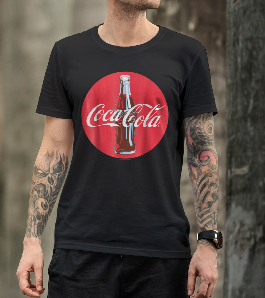 Coca Cola Classic Glass Bottle Red Circle T-Shirt
