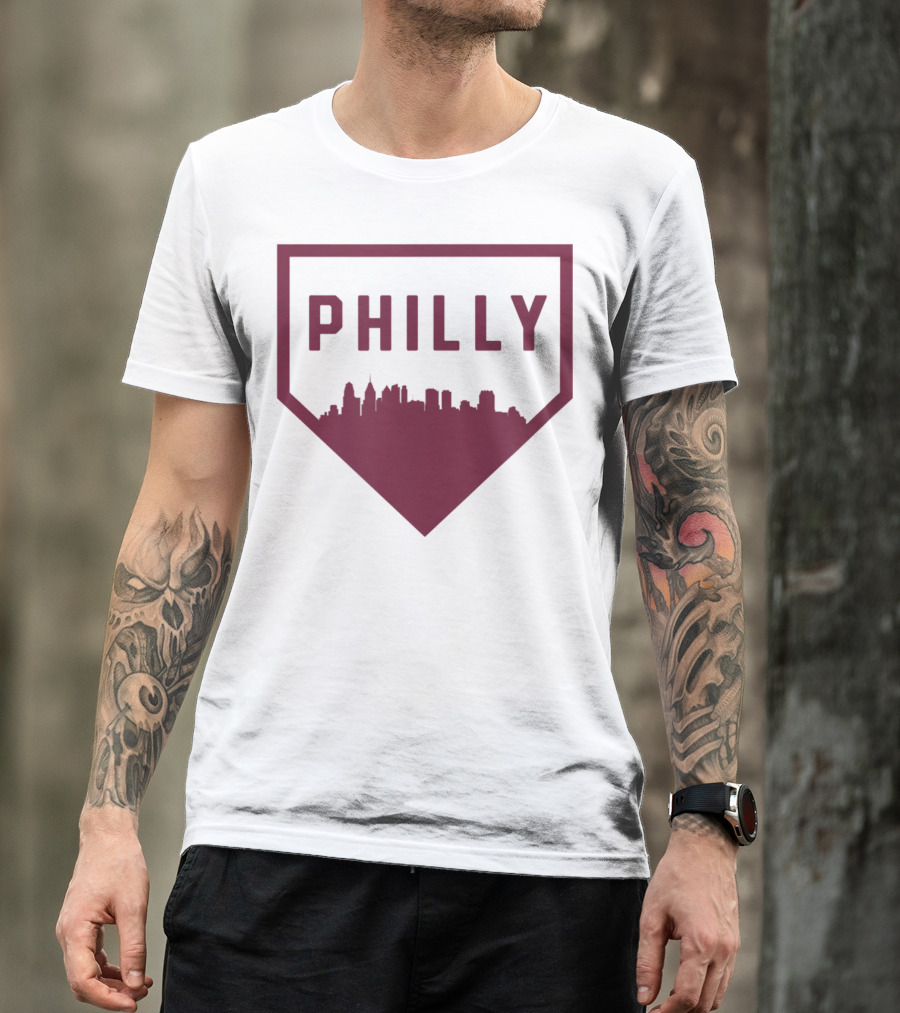Philly Baseball Home Plate Skyline T-Shirt