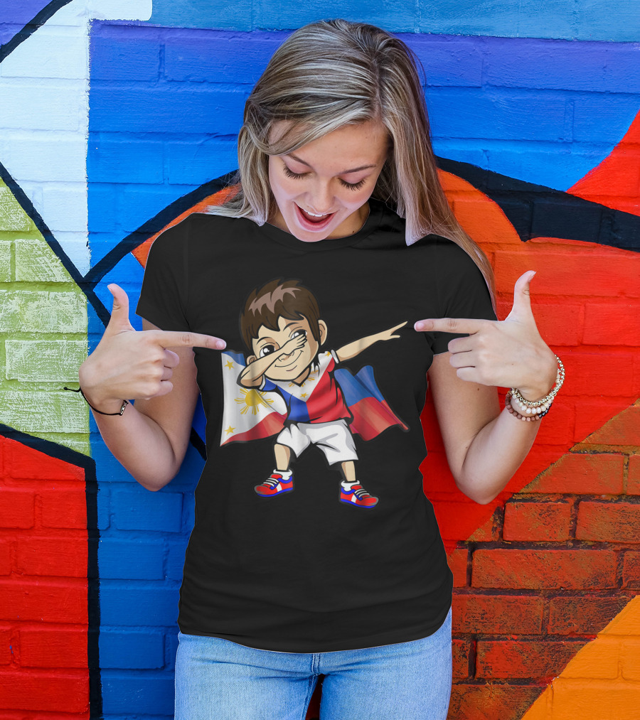 Dabbing Boy Philippine Flag Filipino Meme Jersey T-Shirt