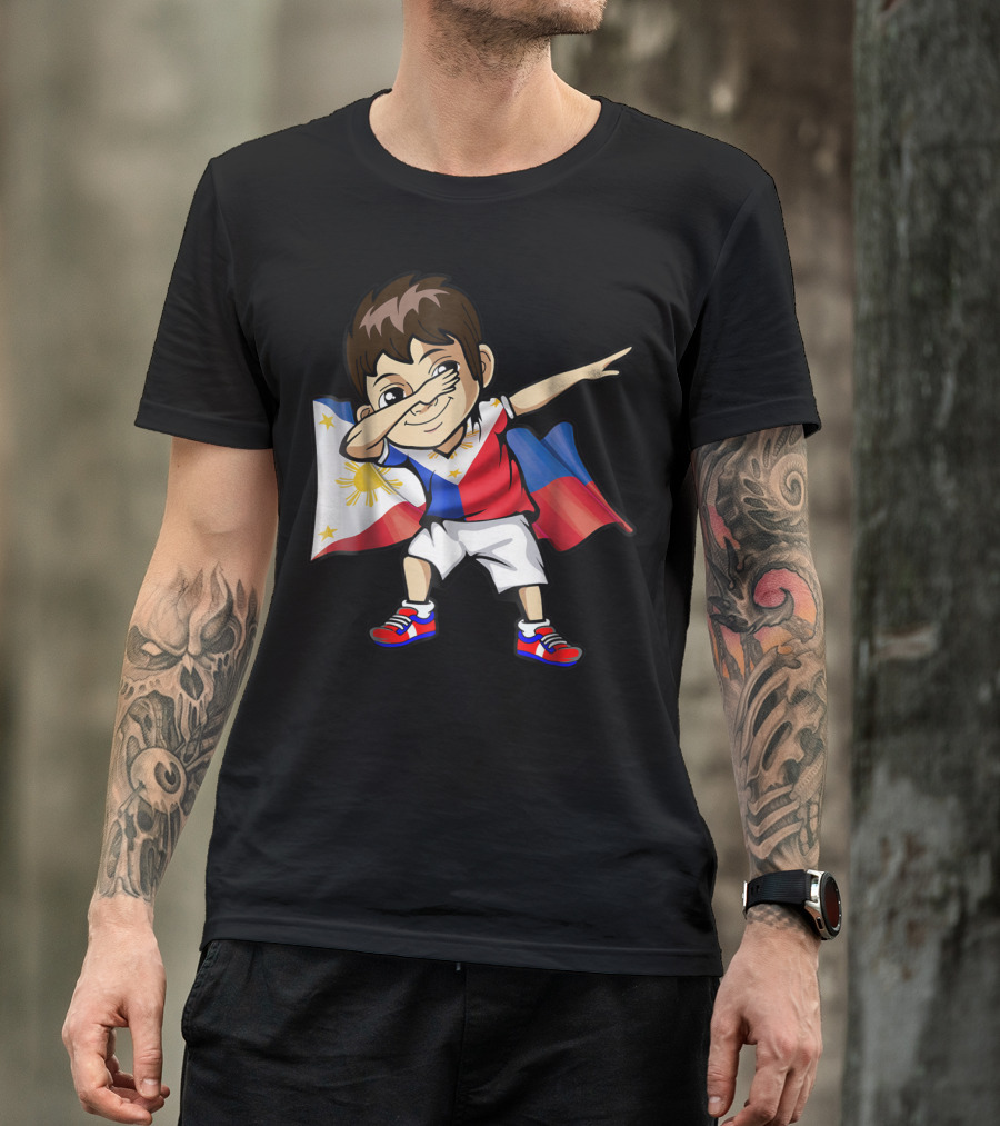 Dabbing Boy Philippine Flag Filipino Meme Jersey T-Shirt