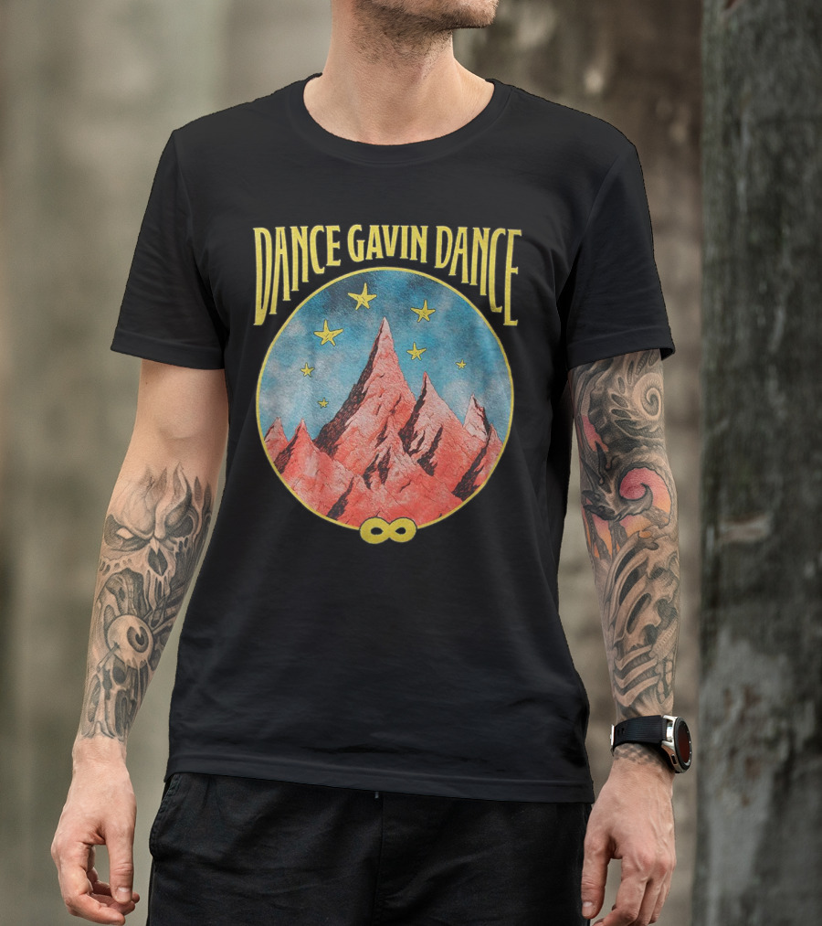 Dance Gavin Dance Infinity Red Mountain And Yellow Stars T-Shirt