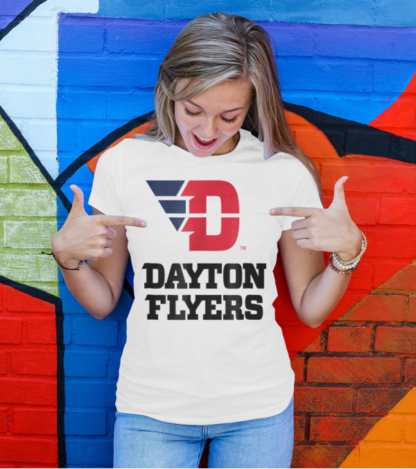Dayton Flyers Logo University D Red Blue T-Shirt