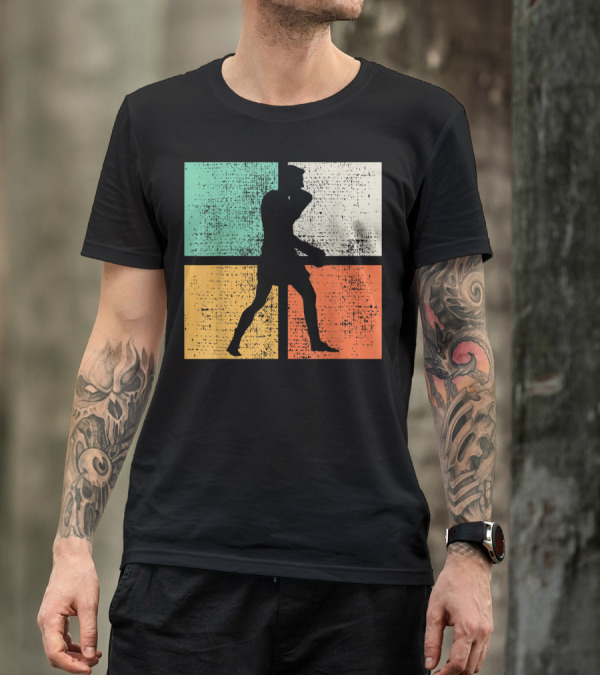 Boxing Boxer Vintage Box Club Silhouette Retro Blocks T-Shirt