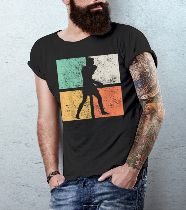 Boxing Boxer Vintage Box Club Silhouette Retro Blocks T-Shirt