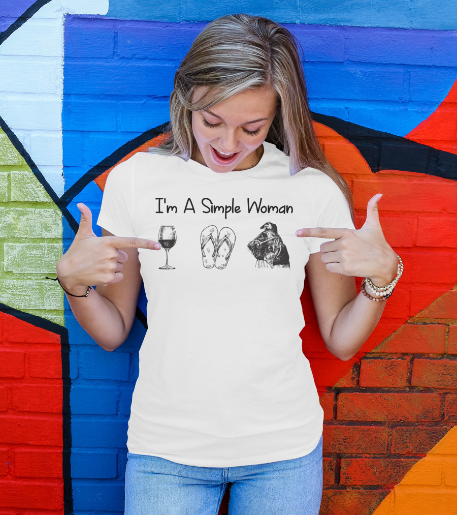 I'm A Simple Woman Wine Flip Flops Boxer T-Shirt