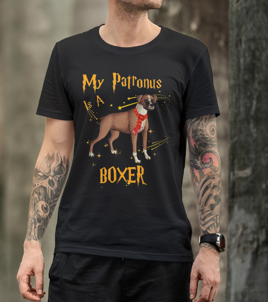 My Patronus Is A Boxer Dog Magic Energy Stars Scarf T-Shirt