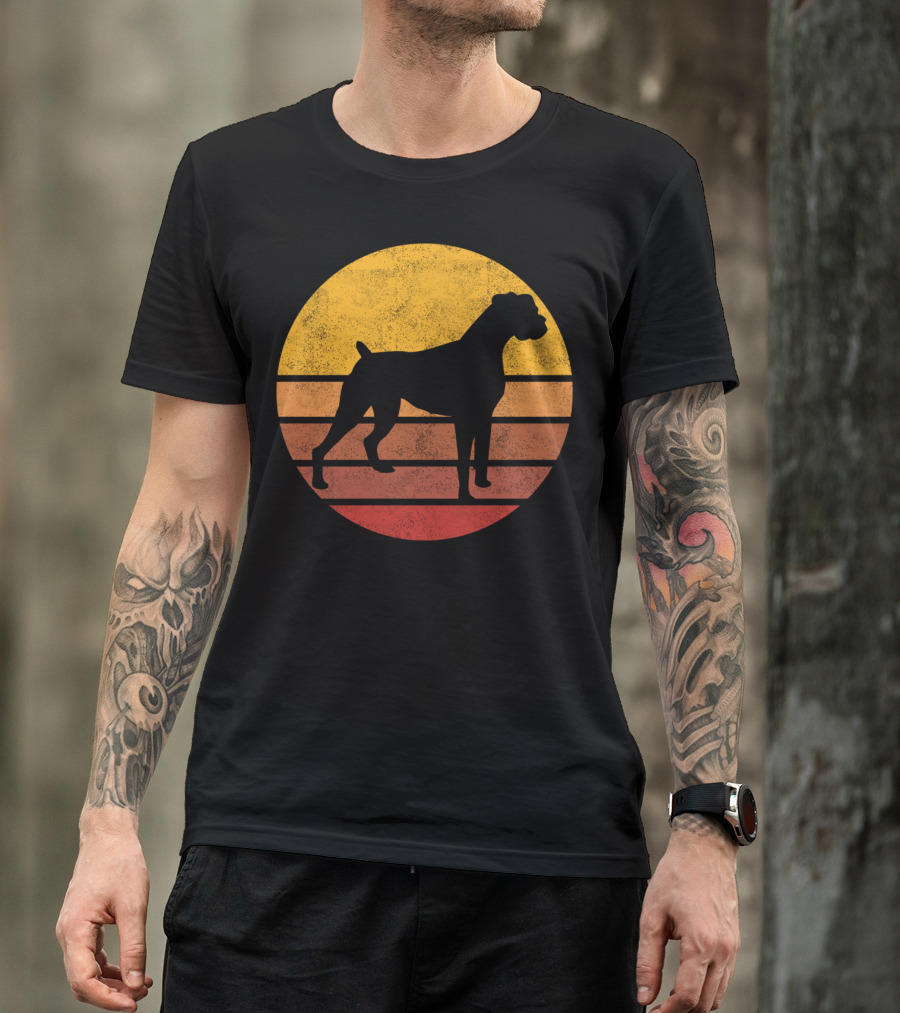 Vintage Sunset Boxer Dog T-Shirt