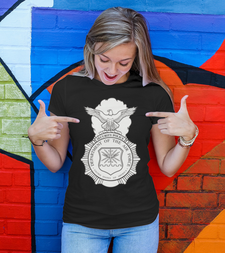 Security Police Department Of The Air Force United States Of America Badge T-Shirt