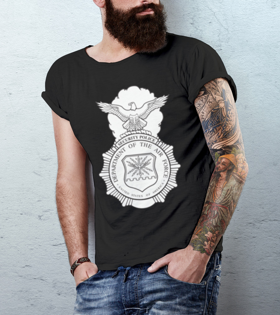 Security Police Department Of The Air Force United States Of America Badge T-Shirt