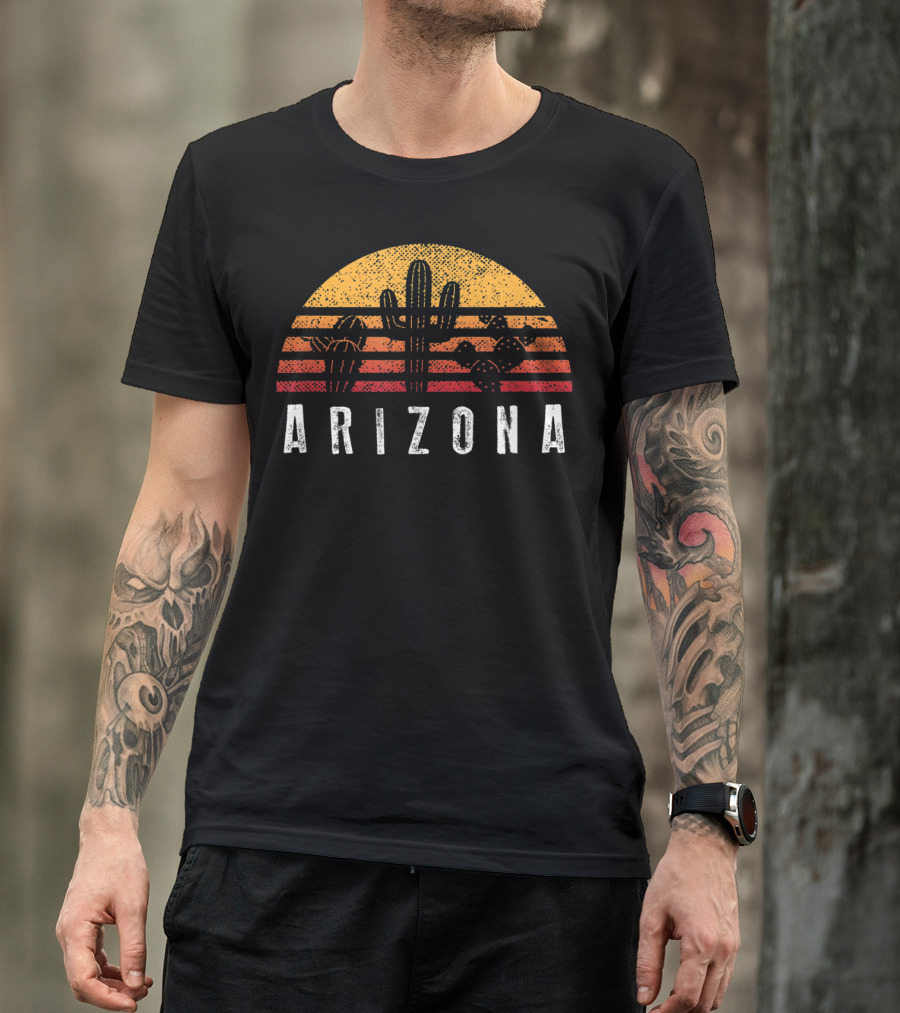 Arizona Sunset Cactus Desert Scene T-Shirt