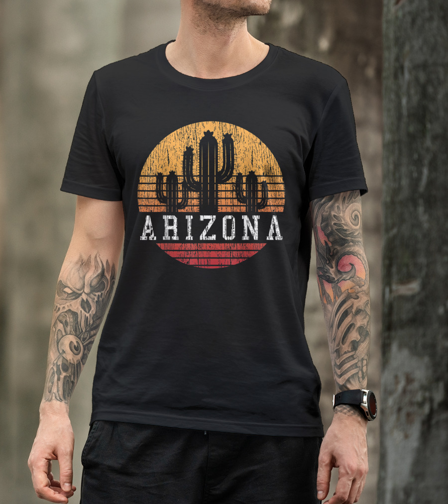Arizona Vintage Cactus Desert Sunset Retro T-Shirt