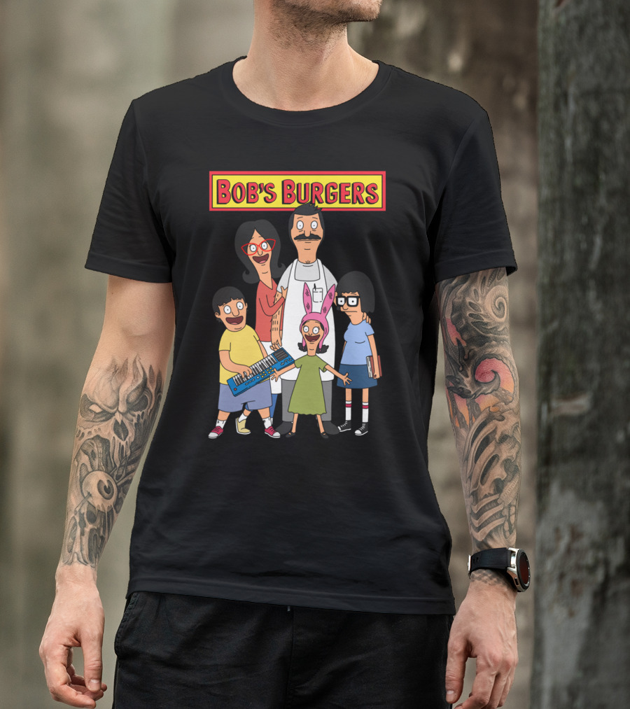Bob's Burgers Animated Family Group With Bob Linda Tina Gene Louise T-Shirt