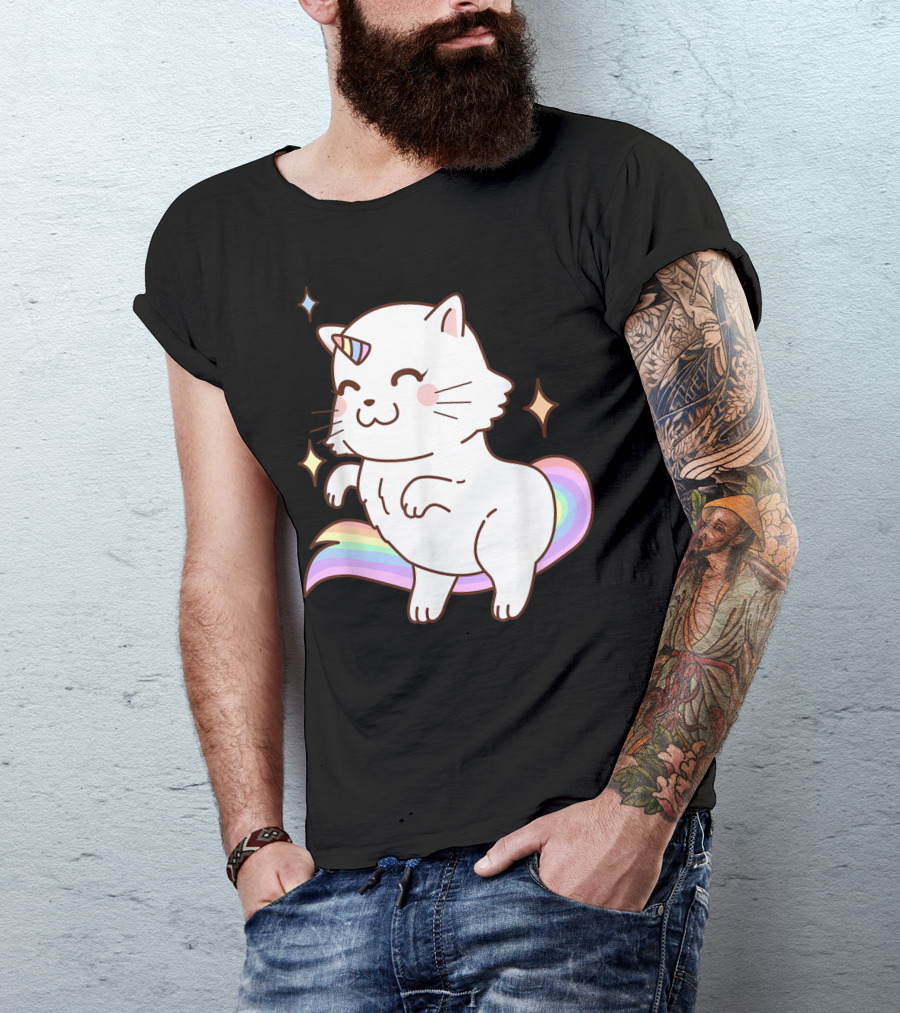 Caticorn Rainbow Cat Kittycorn Unicorn Kawaii Sparkles T-Shirt