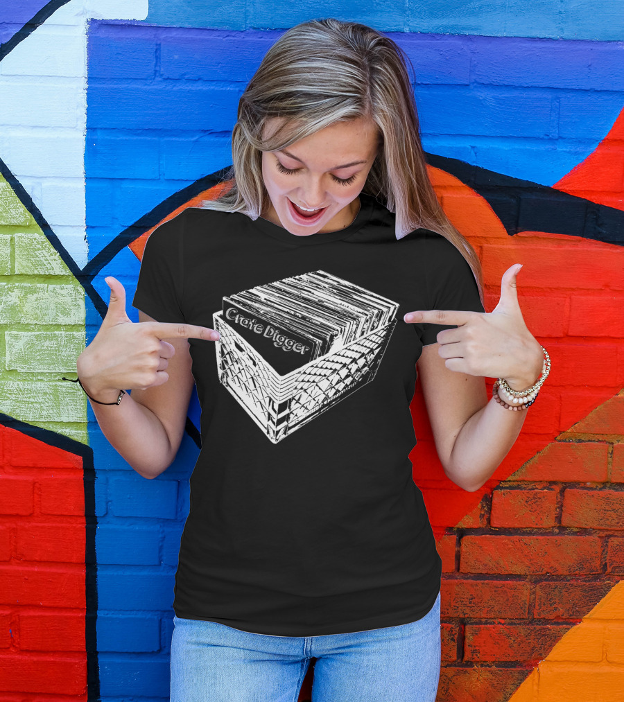 Crate Digger Vinyl Records Collection DJ Enthusiast T-Shirt