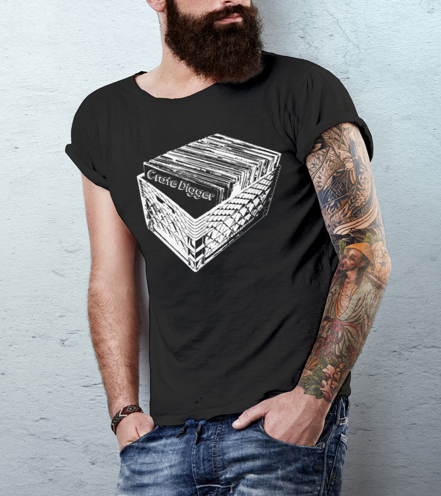 Crate Digger Vinyl Records Collection DJ Enthusiast T-Shirt